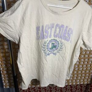 Cream and purple East Coast Old Navy tee